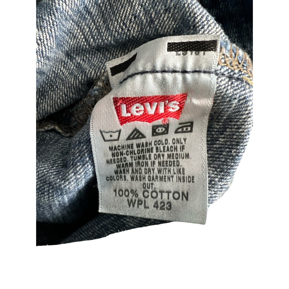 Levis 501 Original Straight Leg Jeans Mens 33x30 Blue Denim Button Fly 005010422 - Picture 5 of 16